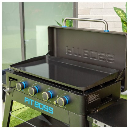 Pit Boss Portable Gas Ultimate Plancha:  4 Burner with Cart 30mb, with Manifold kit