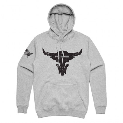 Pit Boss Bull Hoody, Grey Heather - Men's SM  