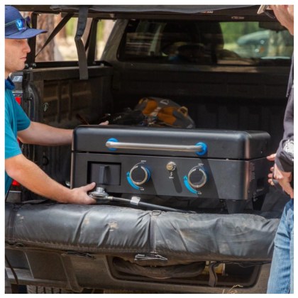 Pit Boss Portable Gas Ultimate Plancha:  2 Burner with Cart 30mb, with Manifold kit