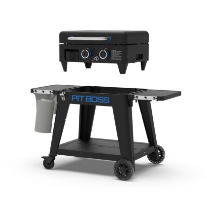 Pit Boss Portable Gas Ultimate Plancha:  2 Burner with Cart (30mb, with Manifold kit)