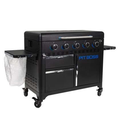 Pit Boss Portable Gas Ultimate Plancha:  5 Burner with Cart (30mb, with Manifold kit)