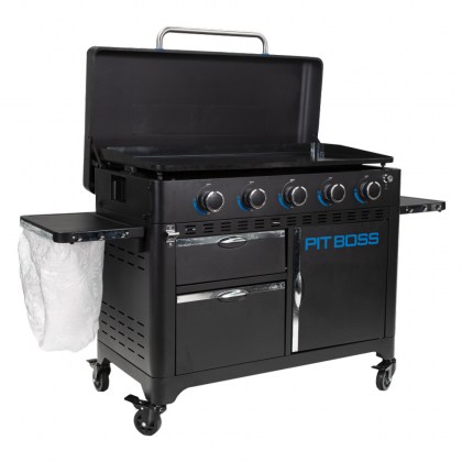 Pit Boss Portable Gas Ultimate Plancha:  5 Burner with Cart (30mb, with Manifold kit)